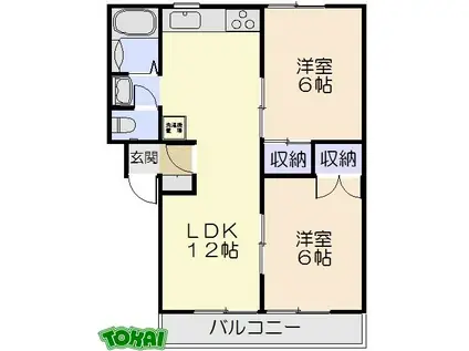 アーバンハイツ II(2LDK/3階)の間取り写真