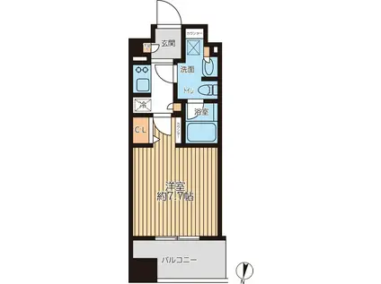 プライマルフロント錦糸町(1K/10階)の間取り写真