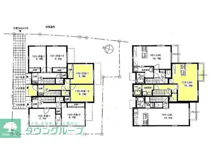 シオン成城VI(2LDK/1階)の間取り写真