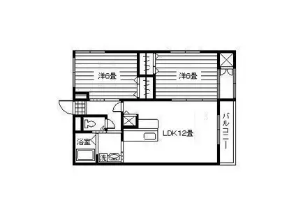 サンテラスうすき(2LDK/2階)の間取り写真