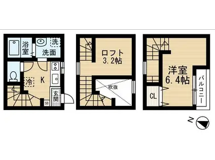 メゾン・ド・ルミナーレ(1K/1階)の間取り写真
