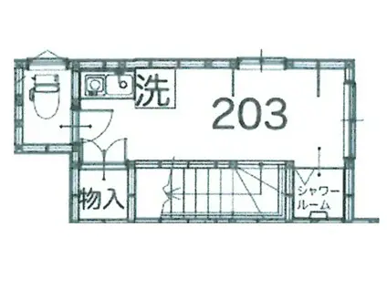 サークルハウス蓮根弐番館(ワンルーム/2階)の間取り写真