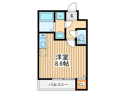 グランドール町田B(ワンルーム/3階)の間取り写真