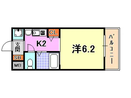 エステムコート神戸・ハーバーランド前IIIコスタリティ(1K/4階)の間取り写真