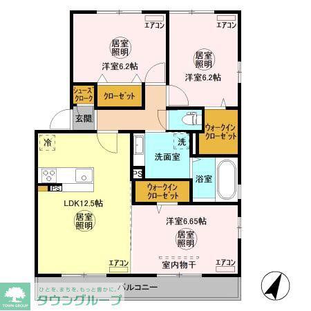 エスポワール(3LDK/3階)の間取り写真