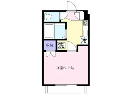 ベルグレイス(1K/4階)の間取り写真