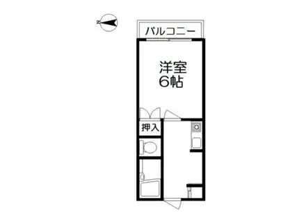 サンシャインα(1K/3階)の間取り写真