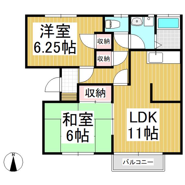 レジデンス(2LDK/1階)の間取り写真