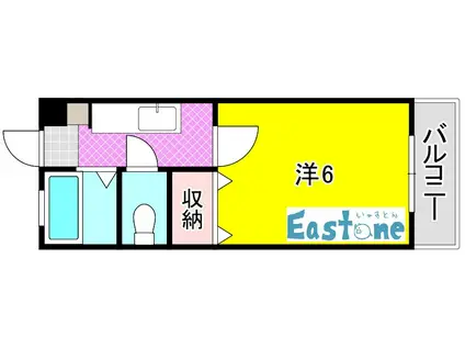 メルヘンハイツ武町(1K/4階)の間取り写真