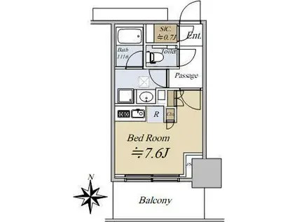 大崎ステーションレジデンス(ワンルーム/18階)の間取り写真