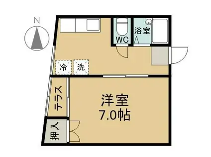 エミリービル(1K/2階)の間取り写真