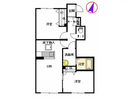 シャーメゾン エルランド I棟(2LDK/1階)の間取り写真