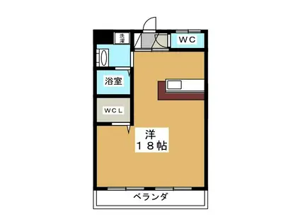 メープルヴィラ(ワンルーム/2階)の間取り写真