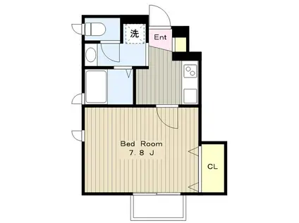 ウインドヒル玉川(1K/1階)の間取り写真