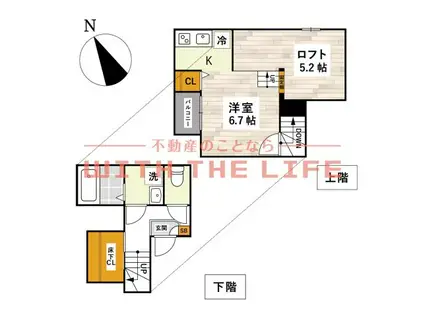 ADC津福セレーノ(1K/1階)の間取り写真