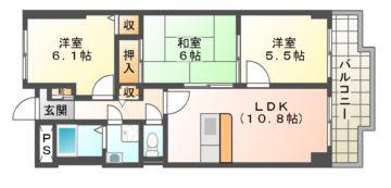 ラポート小林(3LDK/4階)の間取り写真