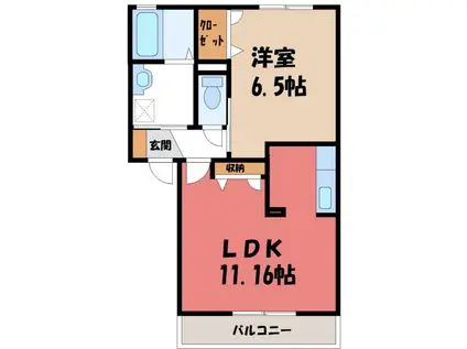 アイエーデル203(1LDK/2階)の間取り写真
