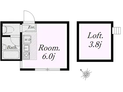 ユナイト汐入ウィリアム・ウォーカー(ワンルーム/2階)の間取り写真