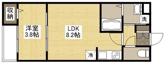 アコット春日(1LDK/1階)の間取り写真