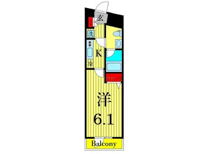 AZEST堀切菖蒲園III(1K/3階)の間取り写真