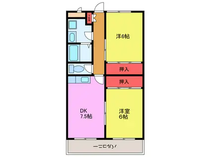 シティマンションタナベ(2DK/3階)の間取り写真