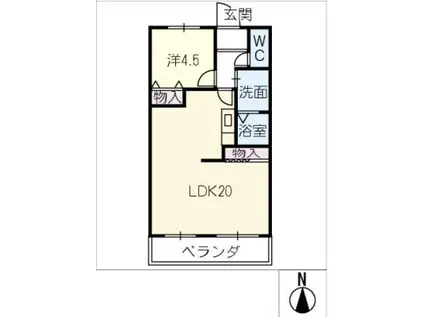 グランシャリオ城見(1LDK/5階)の間取り写真