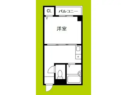 KSハイムI(1DK/4階)の間取り写真