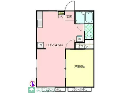 アーバンハイム(1LDK/2階)の間取り写真