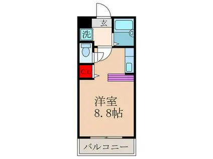 サングリア(ワンルーム/2階)の間取り写真