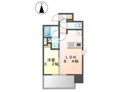 デュオフラッツ今池フレナ(1LDK/8階)の間取り写真