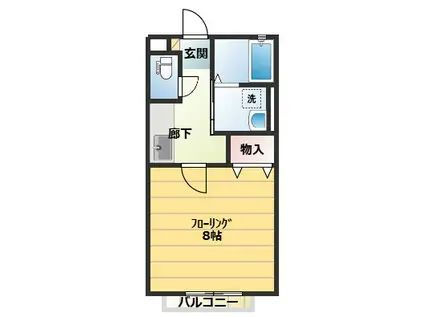 ルミエール(1K/2階)の間取り写真