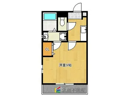 リブレア久留米駅前B棟(1K/1階)の間取り写真