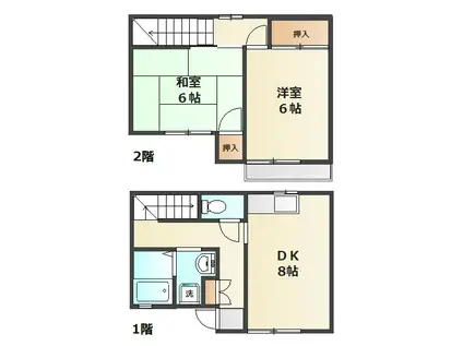 アネックスアリス(2DK/1階)の間取り写真