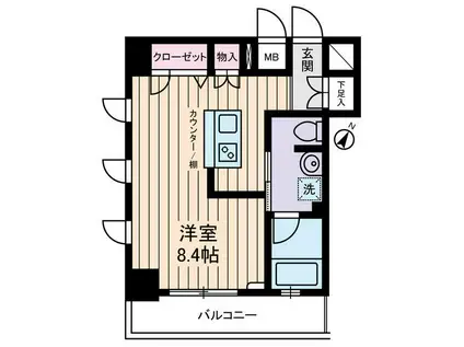 クオーレ西新宿(1K/1階)の間取り写真