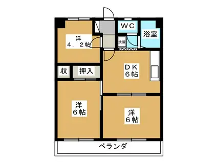 ハイツタチバナ(3DK/2階)の間取り写真