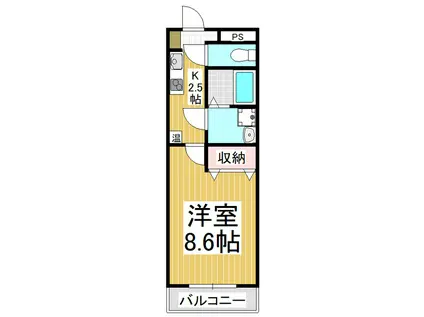 サンパレスⅡ(1K/3階)の間取り写真