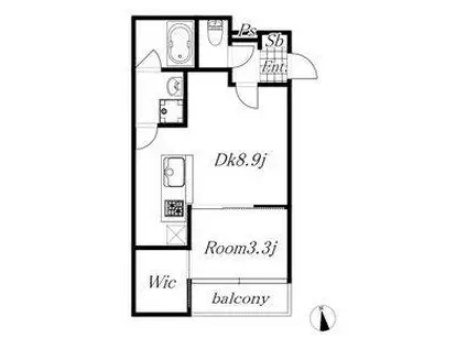 FAMILY STAGE 烏森(1DK/1階)の間取り写真