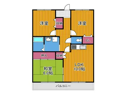 コンフォート津々山台(3LDK/1階)の間取り写真