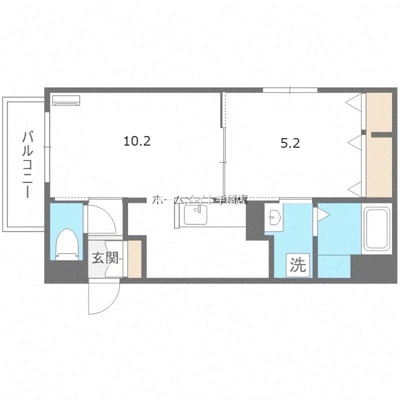 D-ROOM発寒南(1LDK/1階)の間取り写真