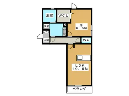 グランシティクレール(1LDK/3階)の間取り写真