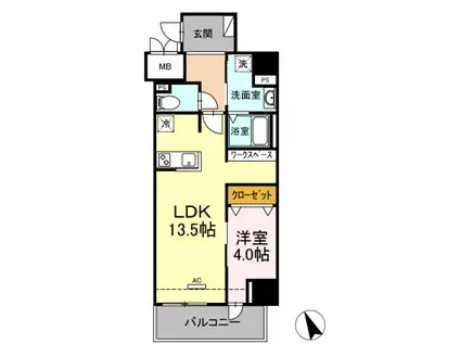 アーデルドルフ東山(1LDK/5階)の間取り写真