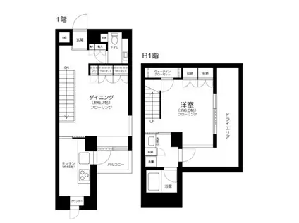 フィーノ渋谷(1DK/1階)の間取り写真