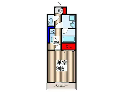リバシィー浦和常盤(1K/3階)の間取り写真