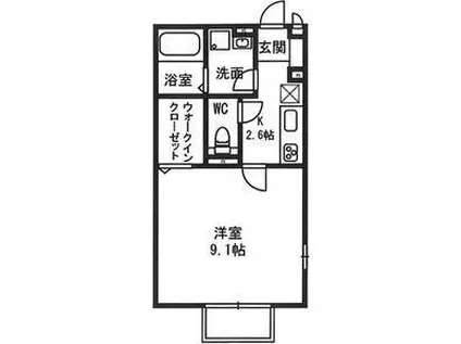 フォンテーヌ(1K/2階)の間取り写真