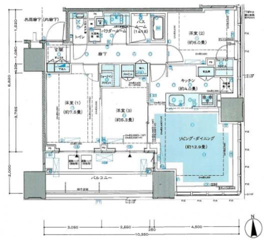 シティタワー銀座東(2LDK/9階)の間取り写真
