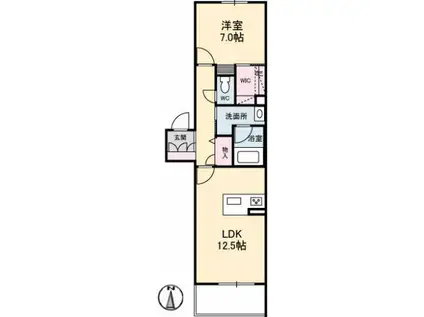 シャーメゾン アリシア(1LDK/1階)の間取り写真