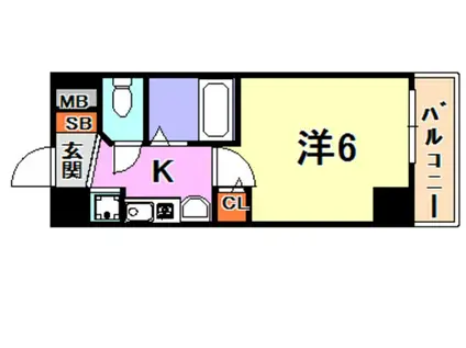 エステムコート神戸ハーバーランド前(1K/6階)の間取り写真