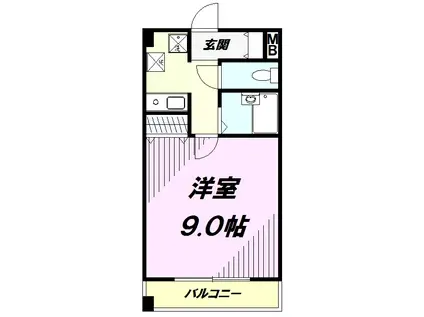 マンション多摩(1K/4階)の間取り写真