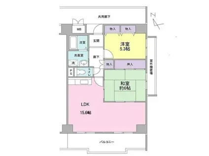 ポルト堺1(2LDK/12階)の間取り写真