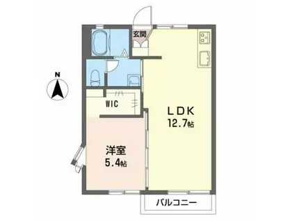 ワイハイツ(1LDK/2階)の間取り写真